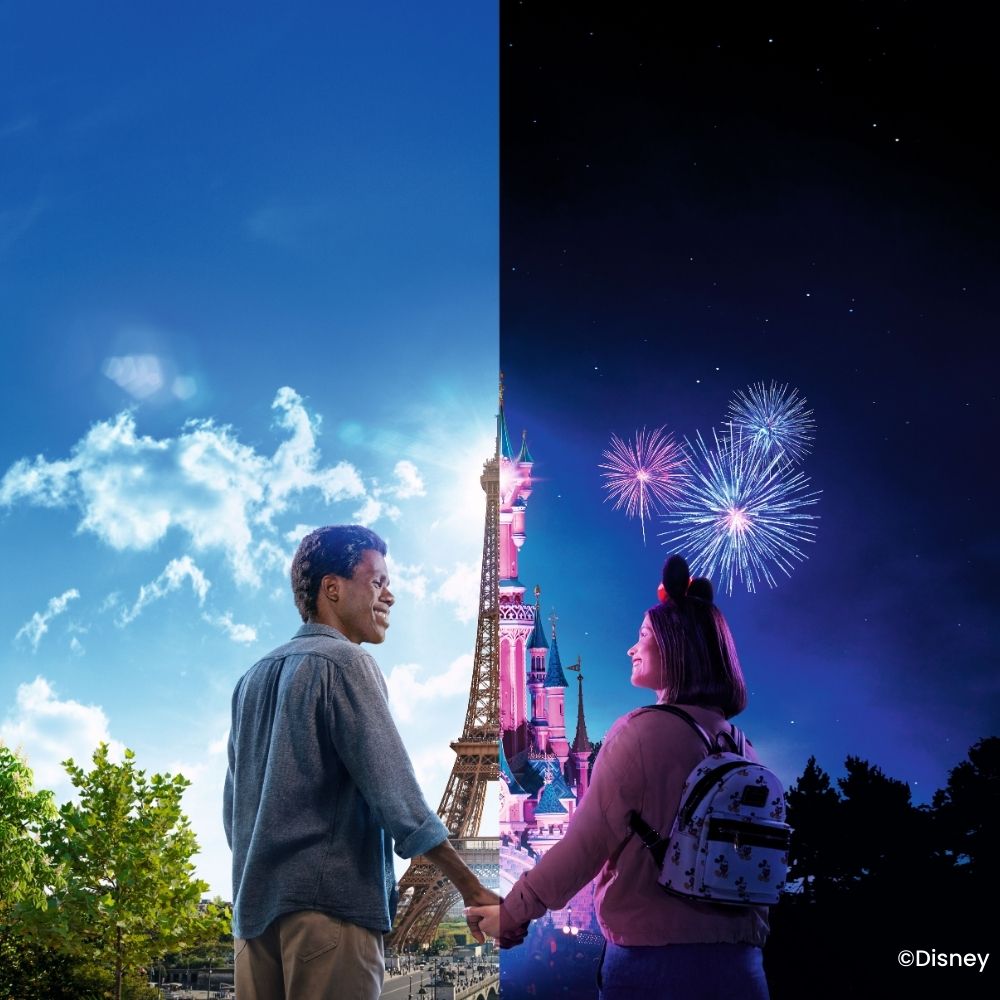 Eifeltoren en disney kasteel als combinatie reis Disneyland en Parijs